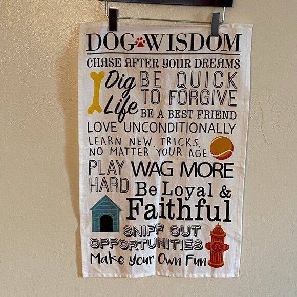 2 Cotton Kitchen Towels - Dog Wisdom - Picture 2 of 8
